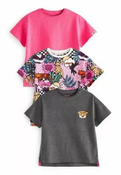 Next Kinder 3 PACK - T-Shirt Print - Pink /black