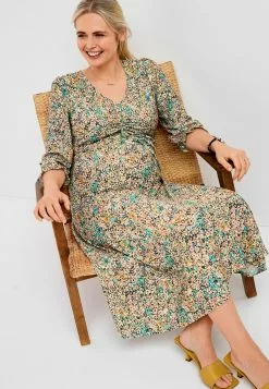 Next Damen MATERNITY LONG SLEEVE RUCHED FRONT - Freizeitkleid - Floral Print -Next Großes Kaufhaus 2fdfac408d7e4156af968c174b6bf358
