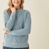 Next Damen HI NECK HEM LAYER STITCH DETAIL - Strickpullover - Blue