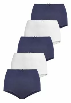 Next Damen NAVY/WHITE FULL BRIEF COTTON KNICKERS FIVE PACK - Panties - Blue