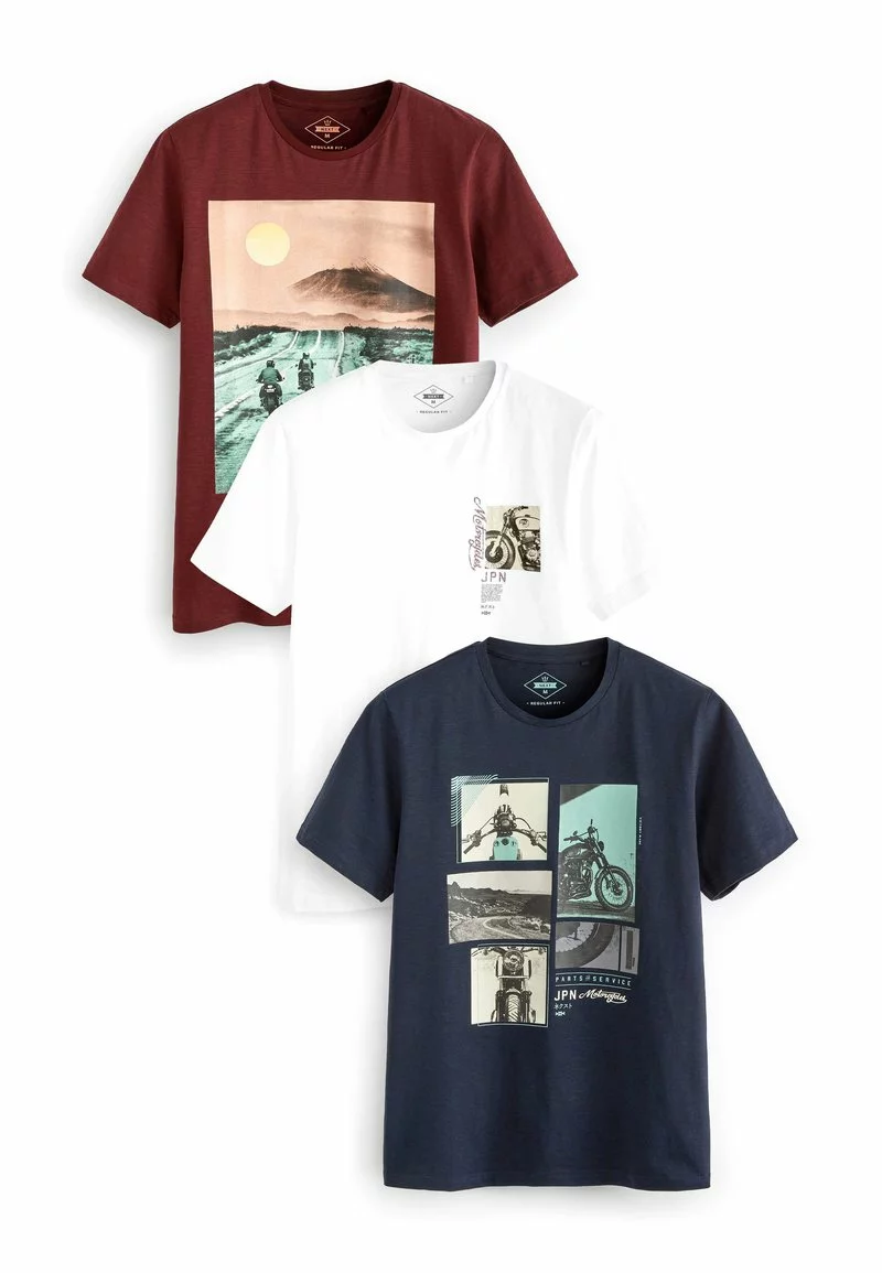 Next Herren 3 PACK - T-Shirt Print - Blue 6 Next Herren 3 PACK - T-Shirt Print - Blue – Bild 6