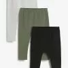 Next Kinder 3 PACK - Leggings - Hosen - Khaki