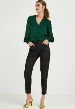 Next Damen JACQUARD COLLARED - Hemdbluse - Green