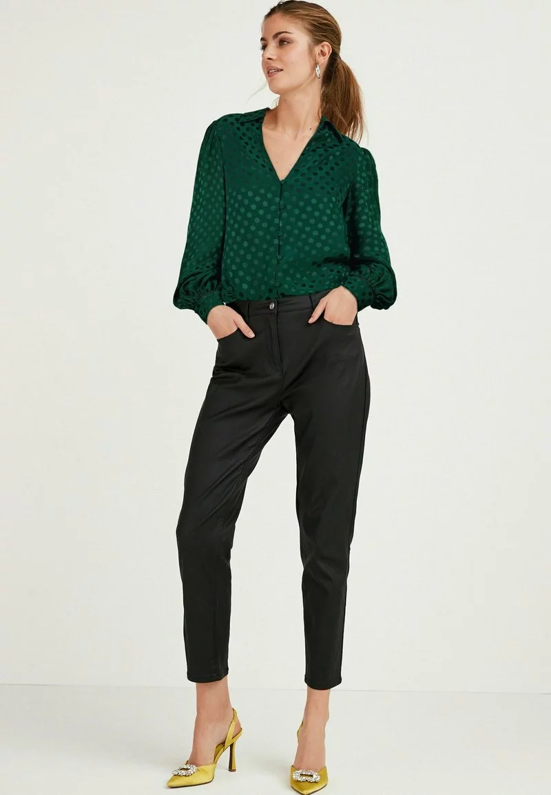 Next Damen JACQUARD COLLARED - Hemdbluse - Green 1 Next Damen JACQUARD COLLARED - Hemdbluse - Green