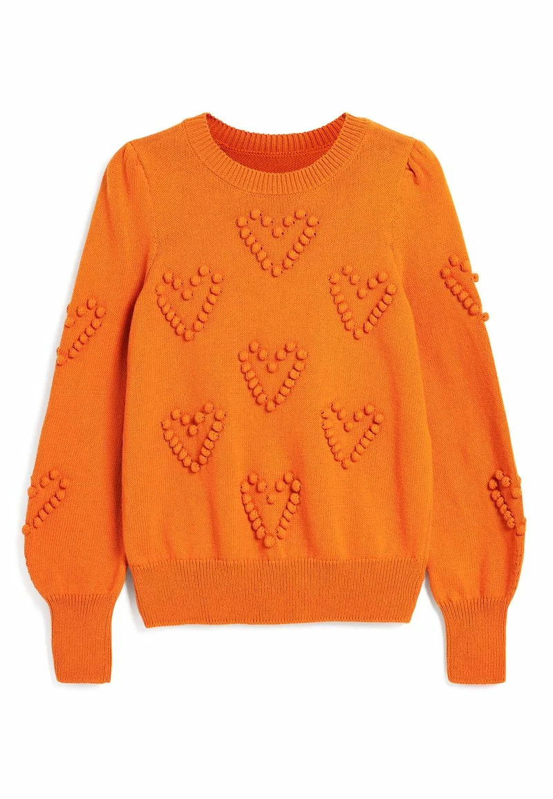 Next Damen POM POM HEART CREW NECK - Strickpullover - Orange 4 Next Damen POM POM HEART CREW NECK - Strickpullover - Orange – Bild 4