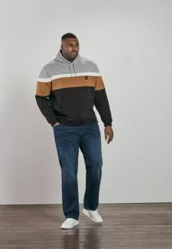 Next Herren Sweatshirt - Navy Blue Grey Blocked