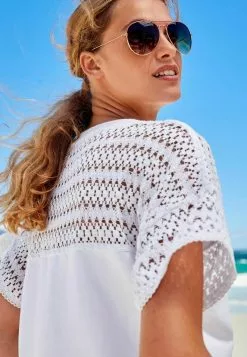 Next Damen SHORT SLEEVE CROCHET - T-Shirt Print - White 7 Next Damen SHORT SLEEVE CROCHET - T-Shirt Print - White -Next Großes Kaufhaus 3598b07f8b5541c49a36bc8949400629