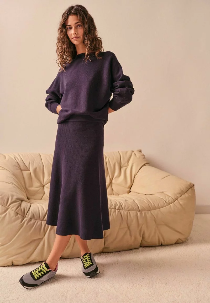 Next Damen CO-ORD LONG SLEEVE - Strickpullover - Dark Blue 1 Next Damen CO-ORD LONG SLEEVE - Strickpullover - Dark Blue
