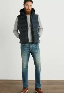 Next Herren SHOWER RESISTANT LONGLINE PUFFER - Weste - Navyblue