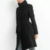 Next Damen STUDDED SLEEVE FUNNEL - Trenchcoat - Black