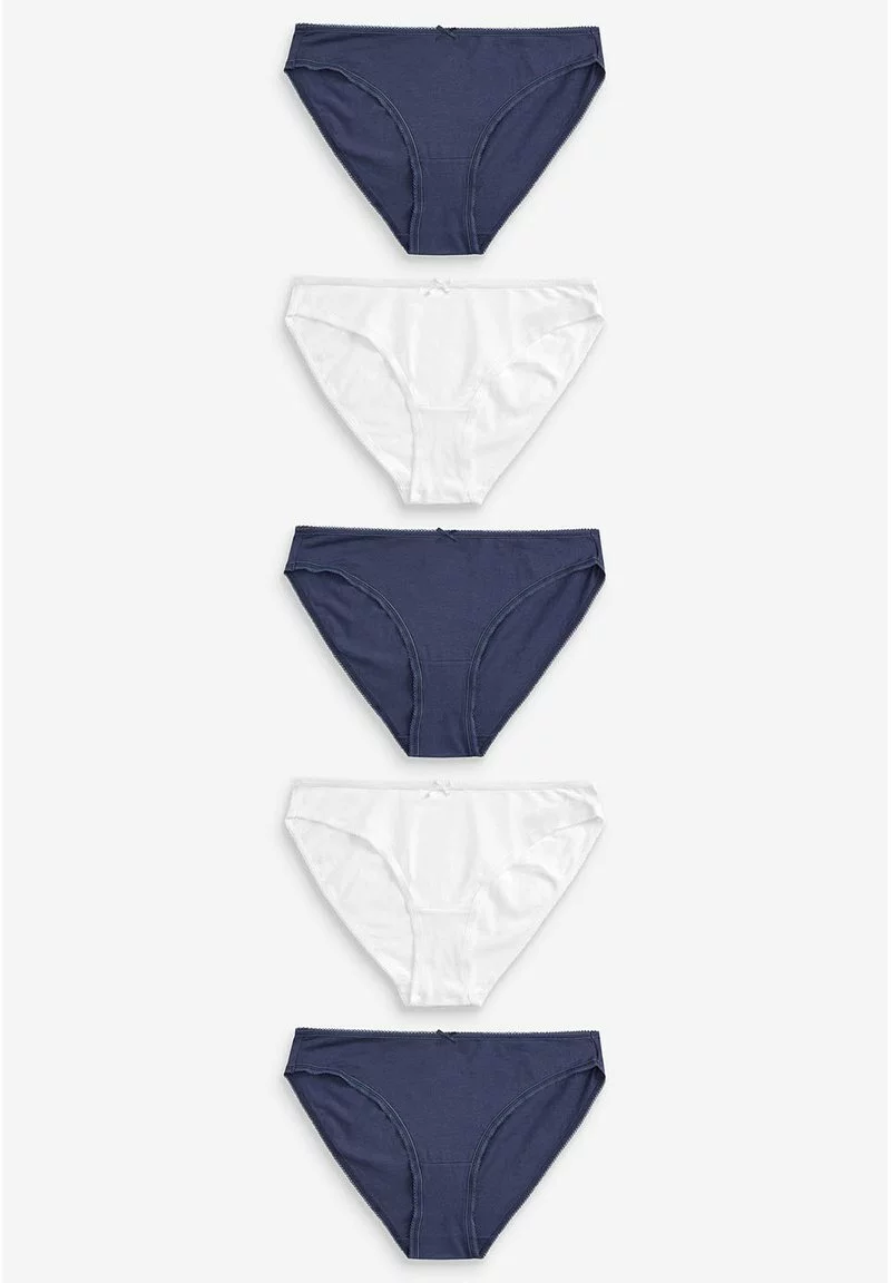 Next Damen COTTON KNICKERS FIVE PACK- HIGH LEG - Slip - Blue 1 Next Damen COTTON KNICKERS FIVE PACK- HIGH LEG - Slip - Blue