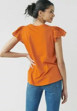 Next Damen FLUTE SLEEVE - T-Shirt Print - Orange -Next Großes Kaufhaus 39b9cf3f361546bf9895c563dadc3fd5