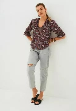 Next Damen SAVANNAH MILLER LONG SLEEVE - Bluse - Berry Red Floral