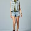 Next Damen SLEEVELESS GILET - Weste - Bleach Blue Acid Wash