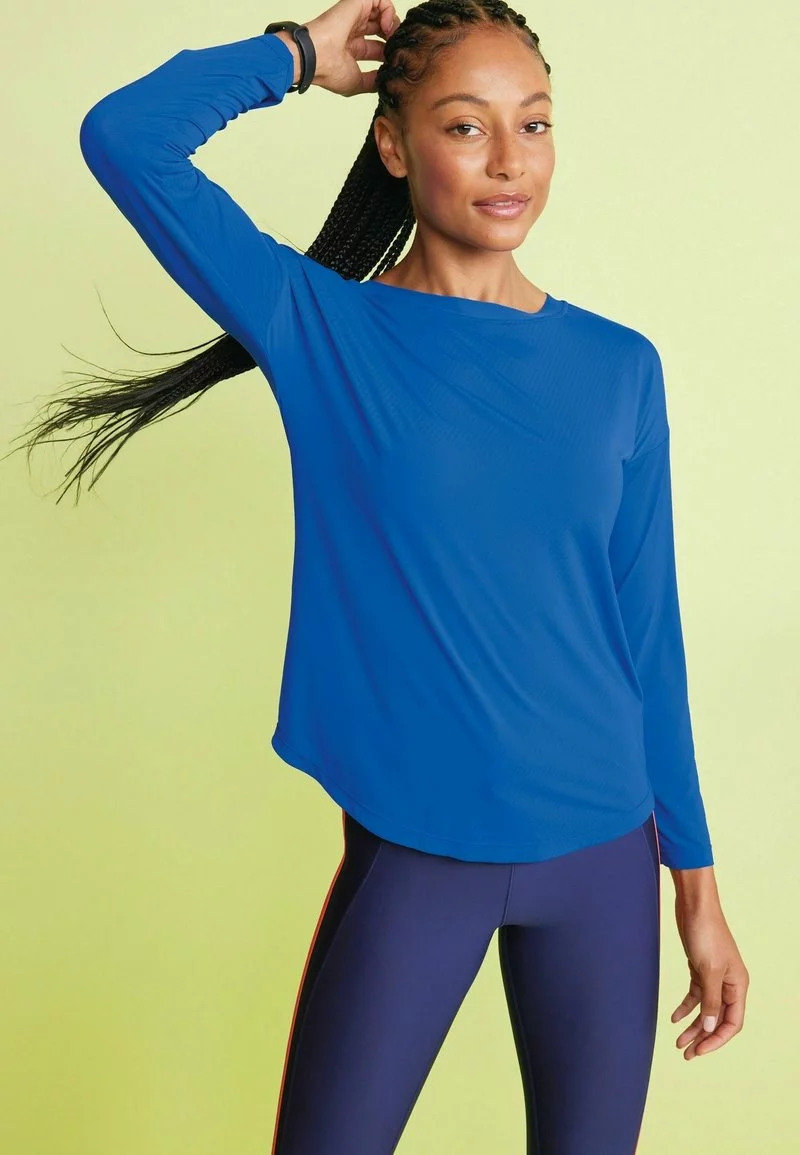 Next Damen LONG SLEEVE - Langarmshirt - Blue/grey 1 Next Damen LONG SLEEVE - Langarmshirt - Blue/grey