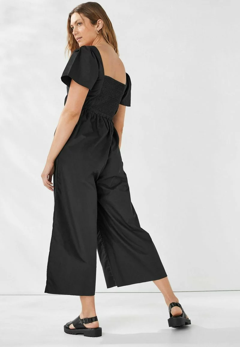 Next Damen TIE FRONT - Jumpsuit - Black 1 Next Damen TIE FRONT - Jumpsuit - Black