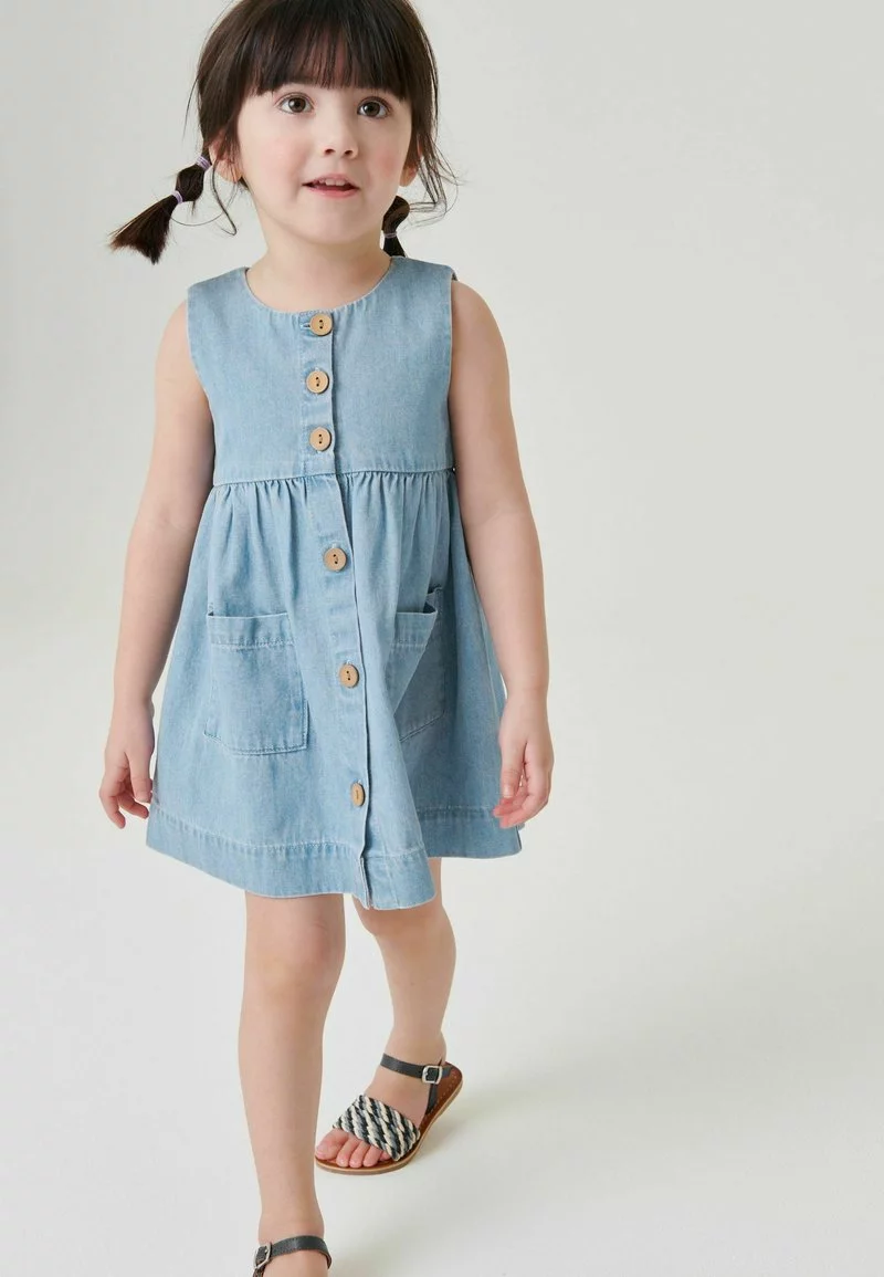 Next Kinder SLEEVELESS - Freizeitkleid - Blue Denim 1 Next Kinder SLEEVELESS - Freizeitkleid - Blue Denim