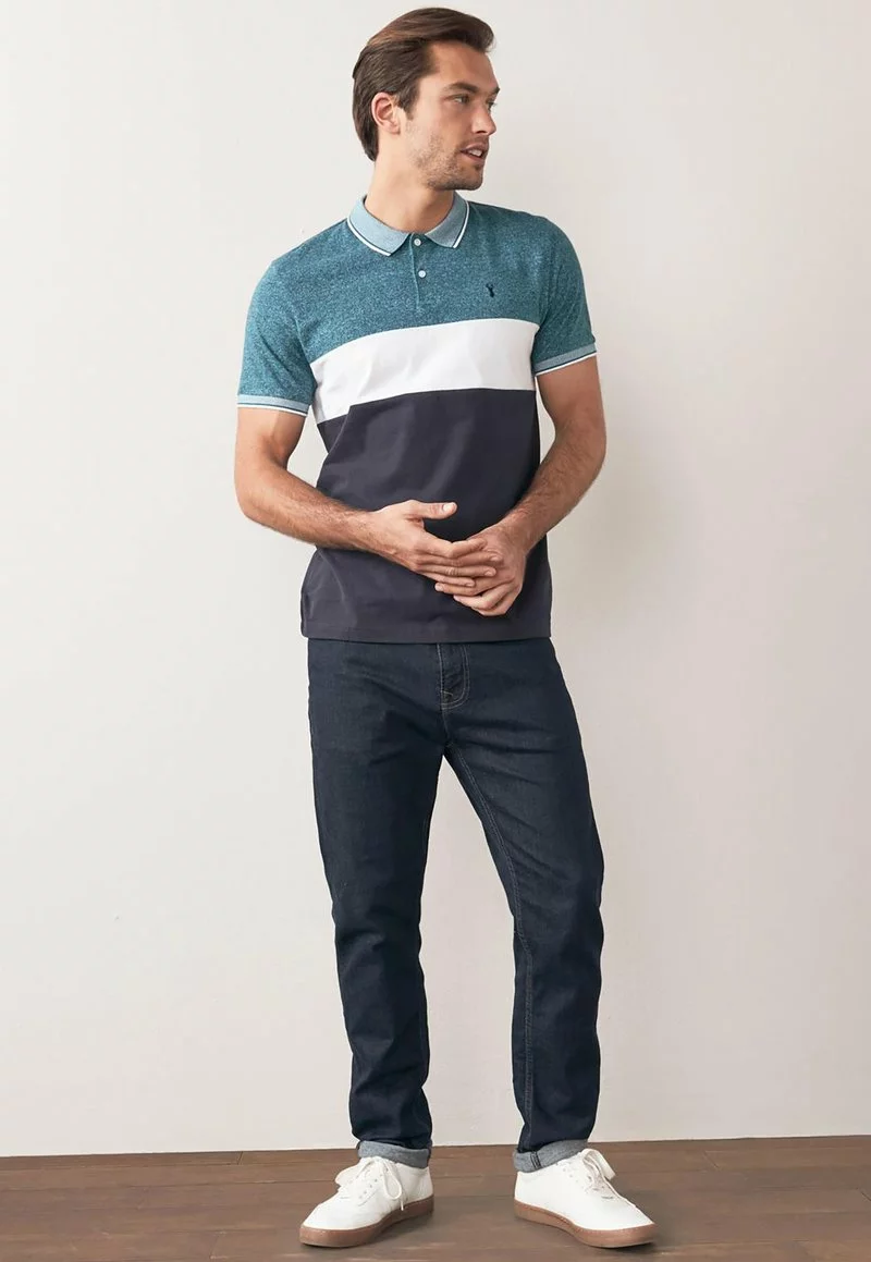 Next Herren CHEST BLOCK - Poloshirt - Blue 1 Next Herren CHEST BLOCK - Poloshirt - Blue