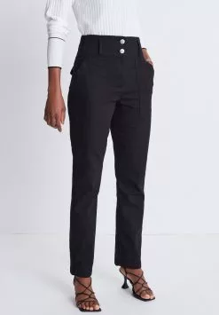 Next Damen HIGH WAIST - Stoffhose - Black