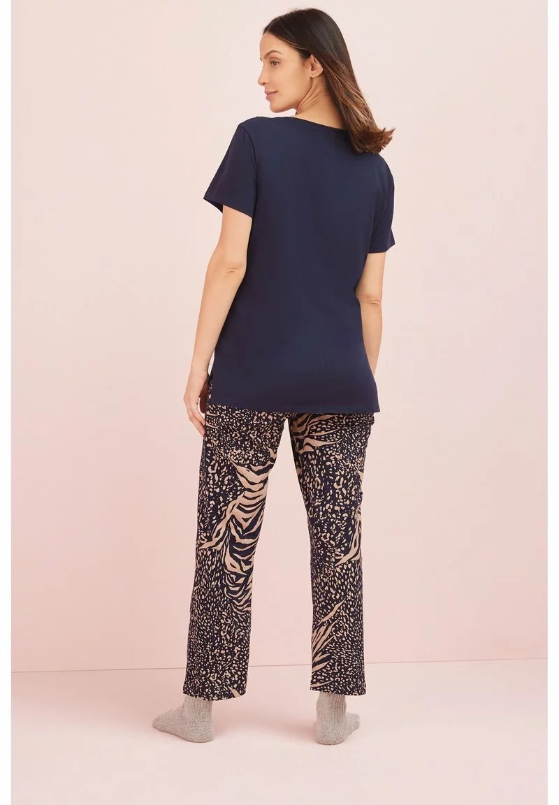 Next Damen Nachtwäsche Set - Navy Blue Animal 2 Next Damen Nachtwäsche Set - Navy Blue Animal – Bild 2