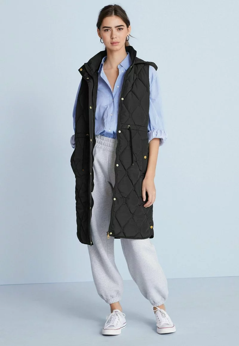 Next Damen LONGLINE - Weste - Black 1 Next Damen LONGLINE - Weste - Black