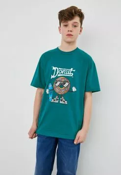 Next Kinder T-Shirt Print - Teal Blue Donut