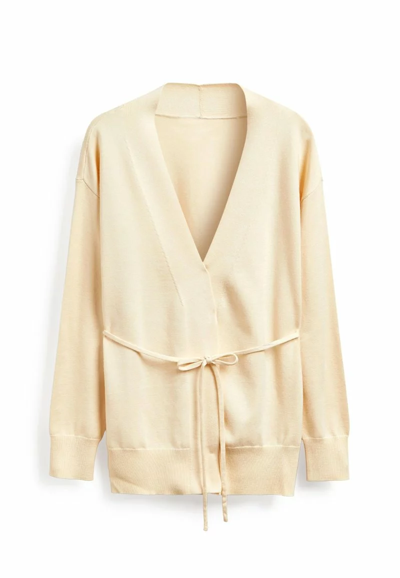 Next Damen TIE WAIST - Strickjacke - Ecru/white 5 Next Damen TIE WAIST - Strickjacke - Ecru/white – Bild 5