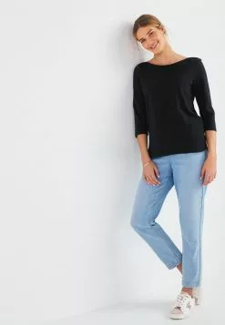 Next BOAT NECK - Langarmshirt - Black | Damen