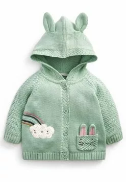 Next EMBROIDERED HOODED - Strickjacke - Teal | Kinder