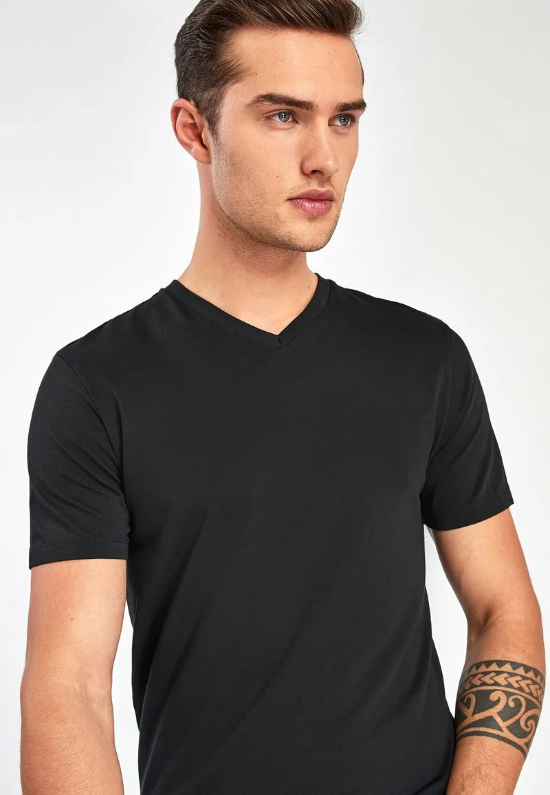 Next V-NECK T-SHIRT-SLIM FIT - T-Shirt Basic - Black | Herren 3 Next V-NECK T-SHIRT-SLIM FIT - T-Shirt Basic - Black | Herren – Bild 3
