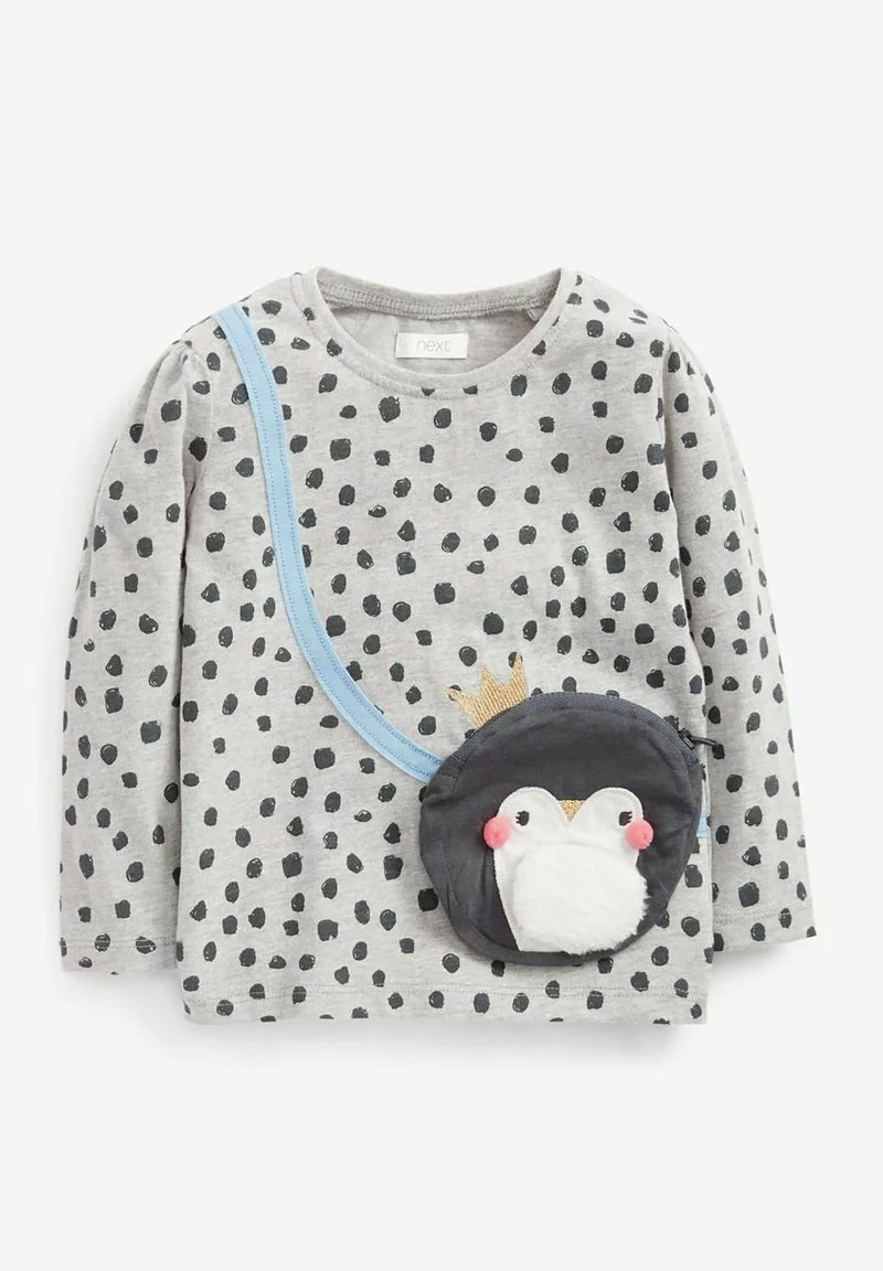 Next Kinder CHRISTMAS PENGUIN BAG - Langarmshirt - Grey 1 Next Kinder CHRISTMAS PENGUIN BAG - Langarmshirt - Grey