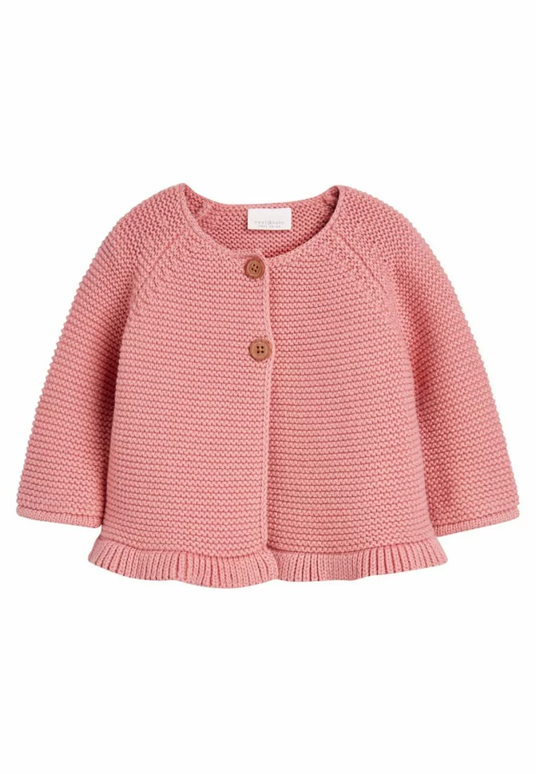 Next Kinder PINK FRILL HEM - Strickjacke - Pink 1 Next Kinder PINK FRILL HEM - Strickjacke - Pink