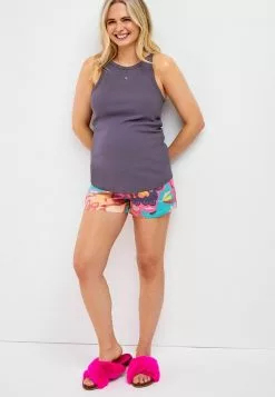 Next Damen Nachtwäsche Set - Grey Floral