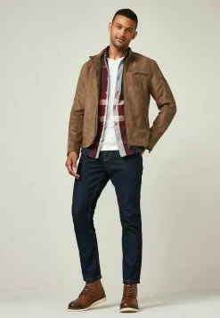 Next Herren RACER - Kunstlederjacke - Tan Brown