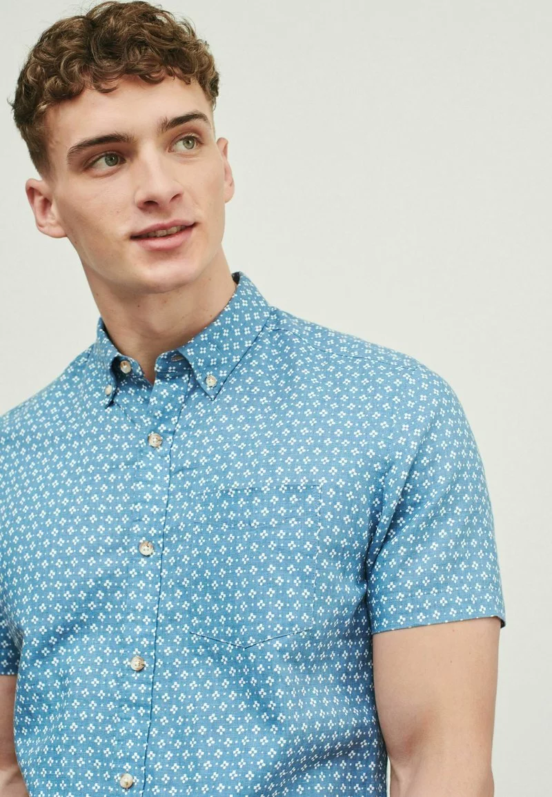 Next Herren SHORT SLEEVE - Hemd - Blue White 4 Next Herren SHORT SLEEVE - Hemd - Blue White – Bild 4
