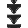 Next Damen FOUR PACK - Slip - Black