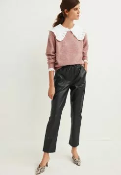 Next BRODERIE COLLAR - Strickpullover - Pink | Damen