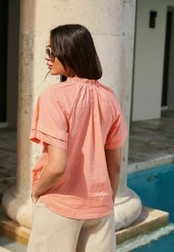 Next Damen TIE FRONT - Bluse - Coral Pink -Next Großes Kaufhaus 4d841e9b85f94f41bfc788071477ca37