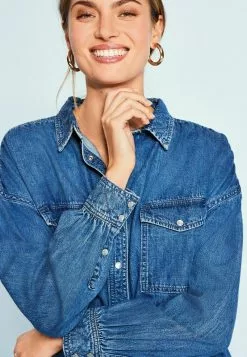 Next Damen GATHERED SHOULDER DETAIL - Hemdbluse - Dark Blue -Next Großes Kaufhaus 4ed08cfbf07c410a8c30a6ec11b83353