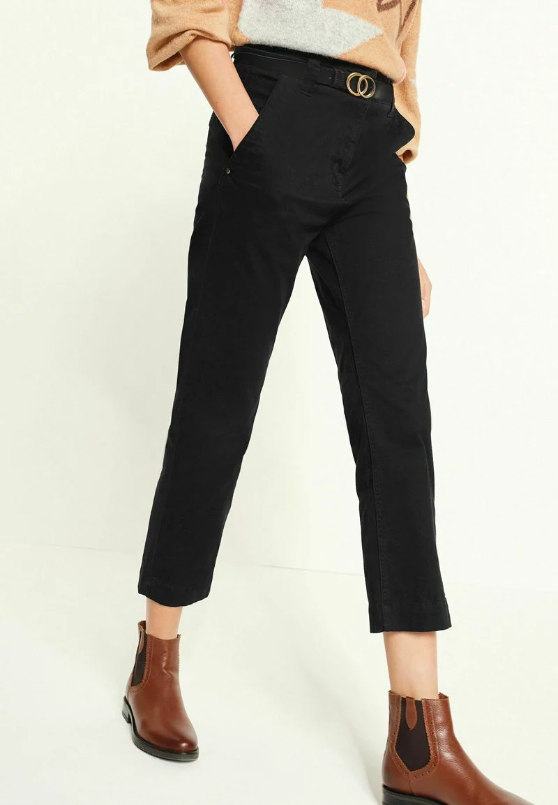 Next Damen MIT GüRTEL - Chino - Black 1 Next Damen MIT GüRTEL - Chino - Black