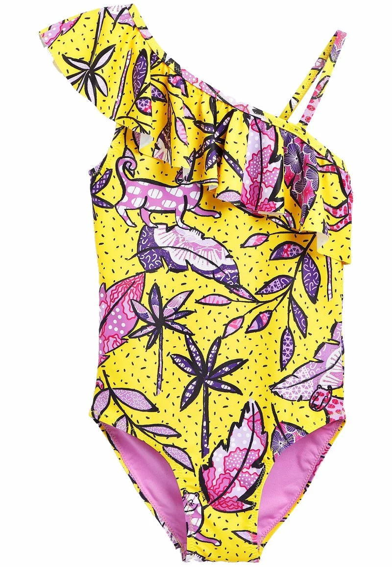 Next Kinder ONE SHOULDER - Badeanzug - Yellow 1 Next Kinder ONE SHOULDER - Badeanzug - Yellow