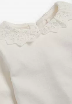 Next BRUSHED BRODERIE COLLAR - Langarmshirt - Off-white | Kinder -Next Großes Kaufhaus 5188298727744bfbbd6e9f20e2249312