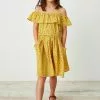 Next Kinder COLD SHOULDER - Freizeitkleid - Yellow Ditsy