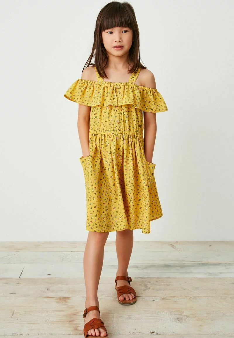 Next Kinder COLD SHOULDER - Freizeitkleid - Yellow Ditsy 1 Next Kinder COLD SHOULDER - Freizeitkleid - Yellow Ditsy