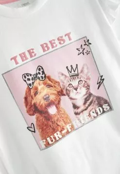 Next Kinder Leggings - Hosen - White Pink Fur Friend Graphic Print -Next Großes Kaufhaus 53d0c981591a43848e185d6001b8547a