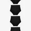 Next Damen 4 PACK - Slip - Black