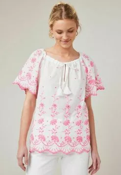 Next Damen KAFTAN - Bluse - White Pink