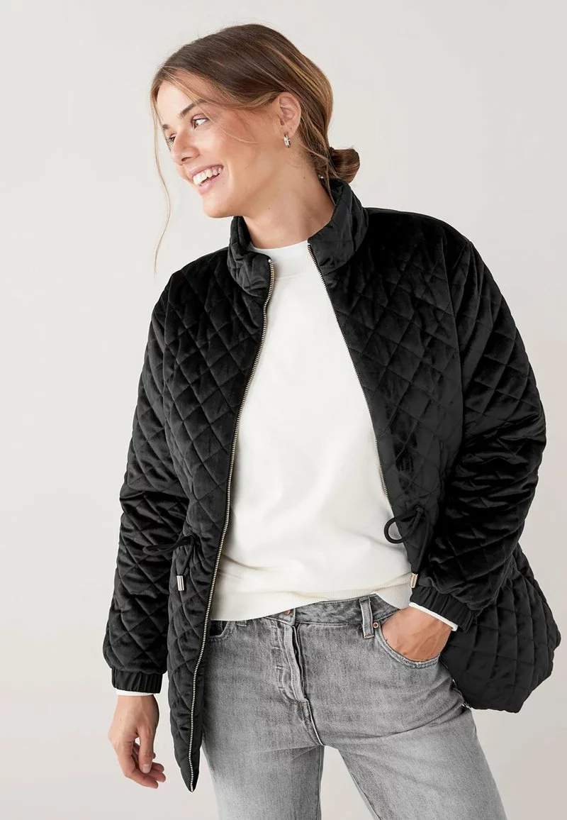 Next Damen QUILTED TIE FRONT - Kurzmantel - Black 4 Next Damen QUILTED TIE FRONT - Kurzmantel - Black – Bild 4