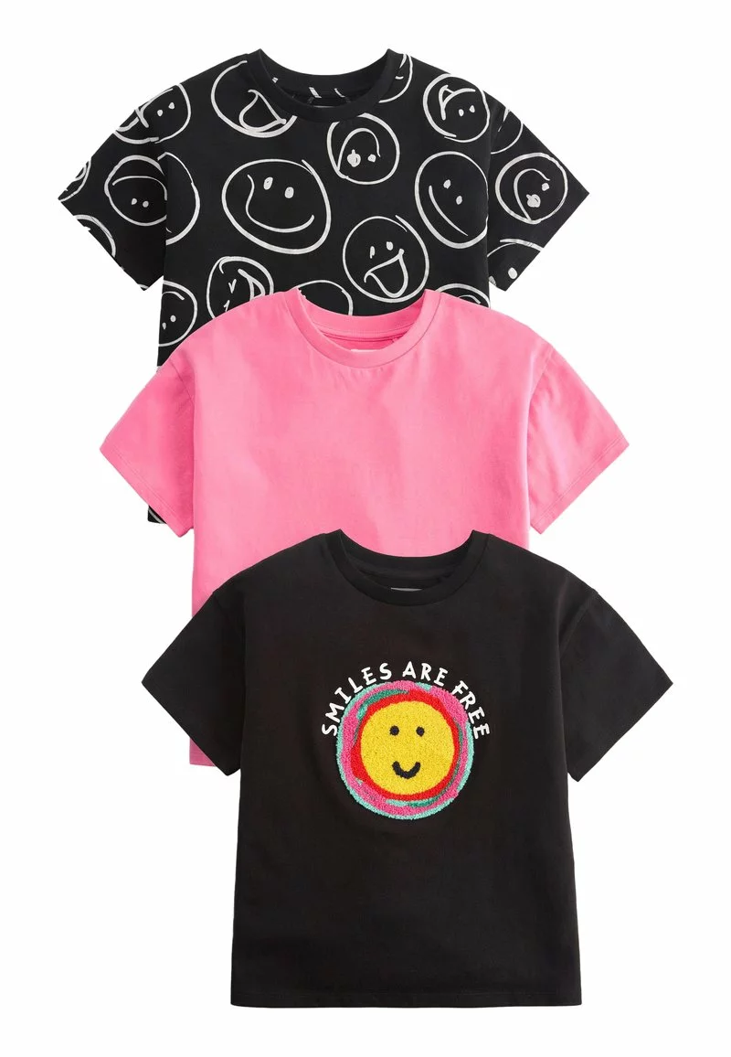 Next Kinder 3 PACK - T-Shirt Print - Charcoal Grey 1 Next Kinder 3 PACK - T-Shirt Print - Charcoal Grey