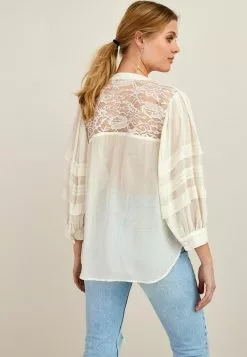 Next Damen LACE BACK DETAIL - Bluse - Cream Sparkle -Next Großes Kaufhaus 565dfb4d89b9432a919a20c873a03727